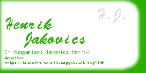 henrik jakovics business card